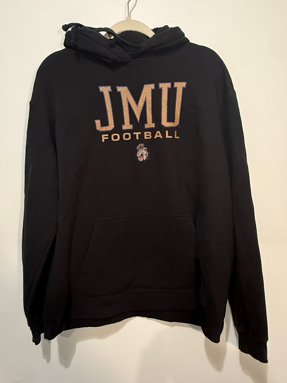 NWOT Fanatics JMU Football Black Pullover Hoodie Size XL
